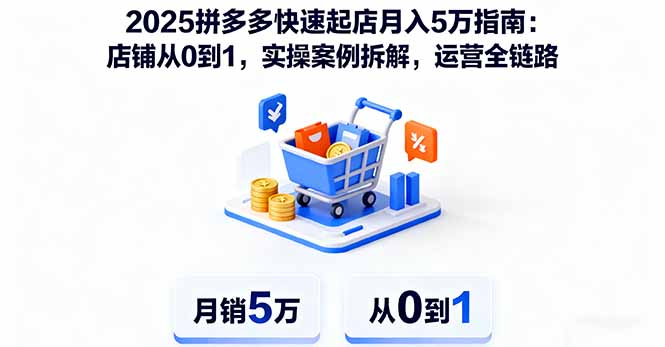 2025拼多多快速起店月入5万指南：店铺从0到1，实操案例拆解，运营全链路好创网-专注优质VIP网课 网络创业落地实操课程资源分享 – 每天更新_高质量项目输出好创网