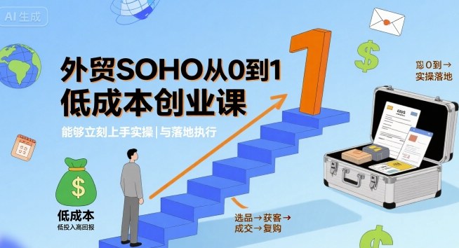 外贸SOHO从0到1低成本创业课，能够立刻上手实操与落地执行好创网-专注优质VIP网课 网络创业落地实操课程资源分享 – 每天更新_高质量项目输出好创网