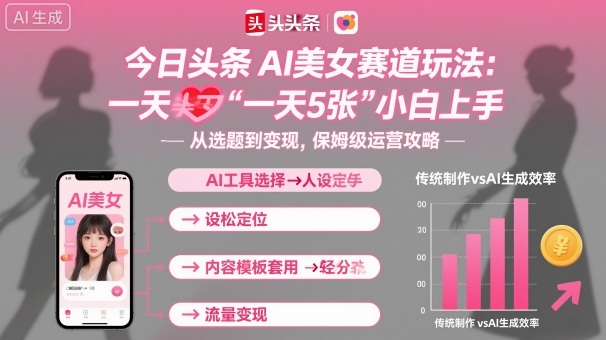 今日头条AI美女赛道玩法，一天轻松5张，小白轻松上手好创网-专注优质VIP网课 网络创业落地实操课程资源分享 – 每天更新_高质量项目输出好创网