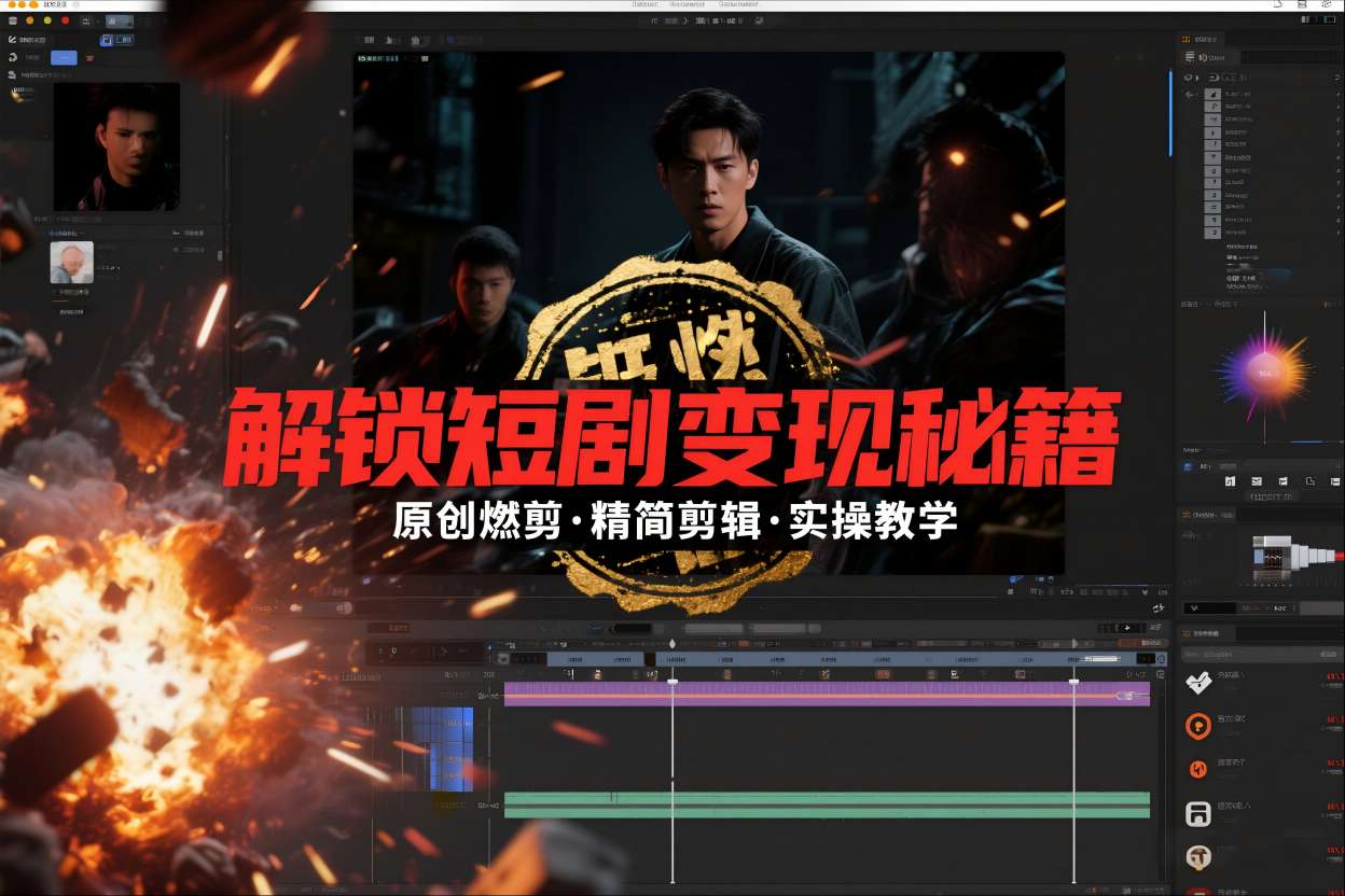 短剧拉新之原创燃剪精简剪辑实操课，解锁短剧变现秘籍好创网-专注优质VIP网课 网络创业落地实操课程资源分享 – 每天更新_高质量项目输出好创网