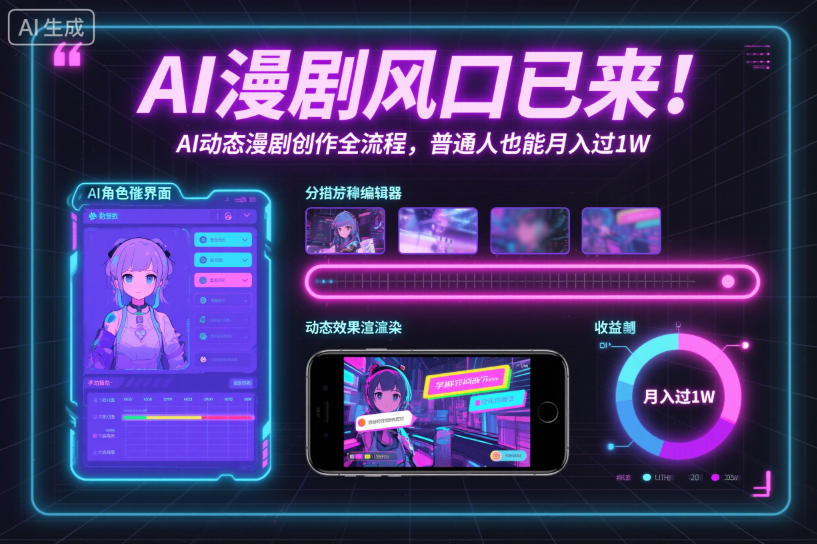 AI漫剧风口已来!AI动态漫剧创作全流程,普通人也能月入过1W好创网-专注优质VIP网课 网络创业落地实操课程资源分享 – 每天更新_高质量项目输出好创网