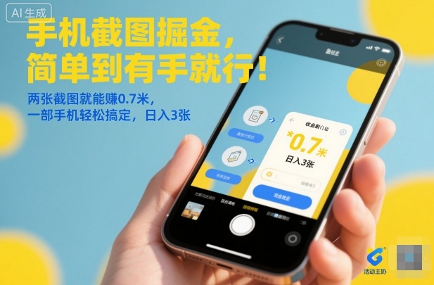 手机截图掘金,简单到有手就行!两张截图就能賺0.7米,一部手机轻松搞定,日入3张【揭秘】好创网-专注优质VIP网课 网络创业落地实操课程资源分享 – 每天更新_高质量项目输出好创网