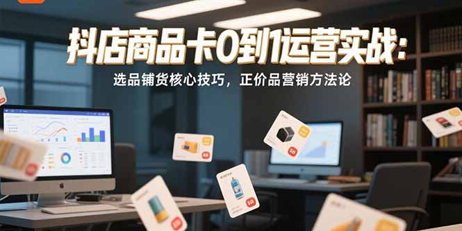 抖店商品卡0到1运营实战：选品铺货核心技巧，正价品营销方法论好创网-专注优质VIP网课 网络创业落地实操课程资源分享 – 每天更新_高质量项目输出好创网