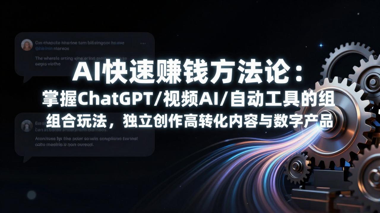 AI快速赚钱方法论：掌握ChatGPT/视频AI/自动化工具的组合玩法，独立创作高转化内容与数字产品好创网-专注优质VIP网课 网络创业落地实操课程资源分享 – 每天更新_高质量项目输出好创网