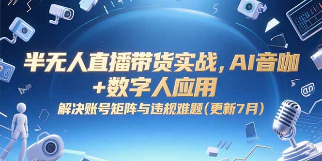 半无人直播带货实战，AI音咖+数字人应用 解决账号矩阵与违规难题(更新7月好创网-专注优质VIP网课 网络创业落地实操课程资源分享 – 每天更新_高质量项目输出好创网