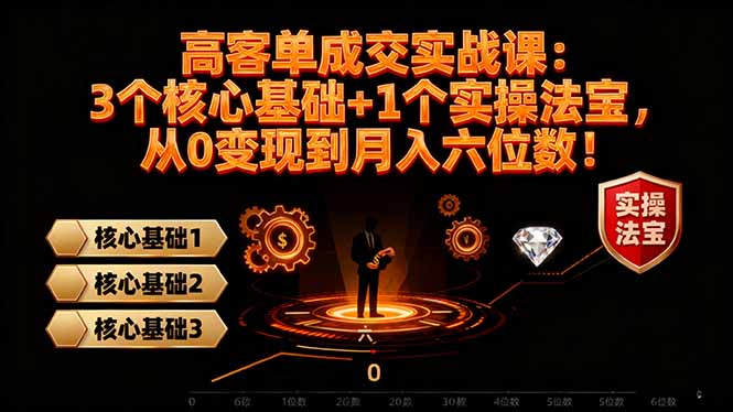 高 客单成交实战课:3个核心基础+1个实操法宝,从0变现到月入六位数!好创网-专注优质VIP网课 网络创业落地实操课程资源分享 – 每天更新_高质量项目输出好创网