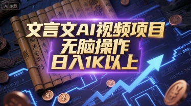 文言文AI视频项目，无脑操作，日入1K以上好创网-专注优质VIP网课 网络创业落地实操课程资源分享 – 每天更新_高质量项目输出好创网