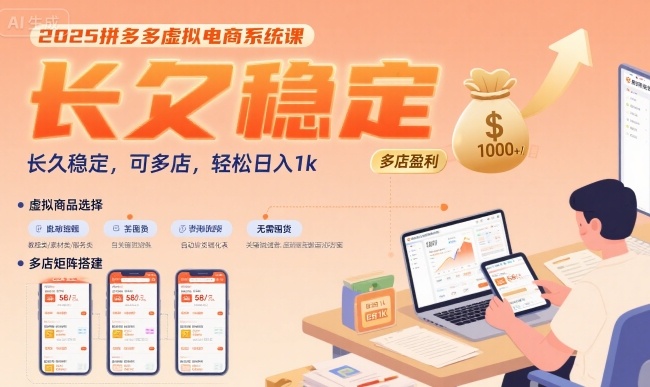 2025拼多多虚拟电商系统课，长久稳定，可多店，轻松日入1k好创网-专注优质VIP网课 网络创业落地实操课程资源分享 – 每天更新_高质量项目输出好创网