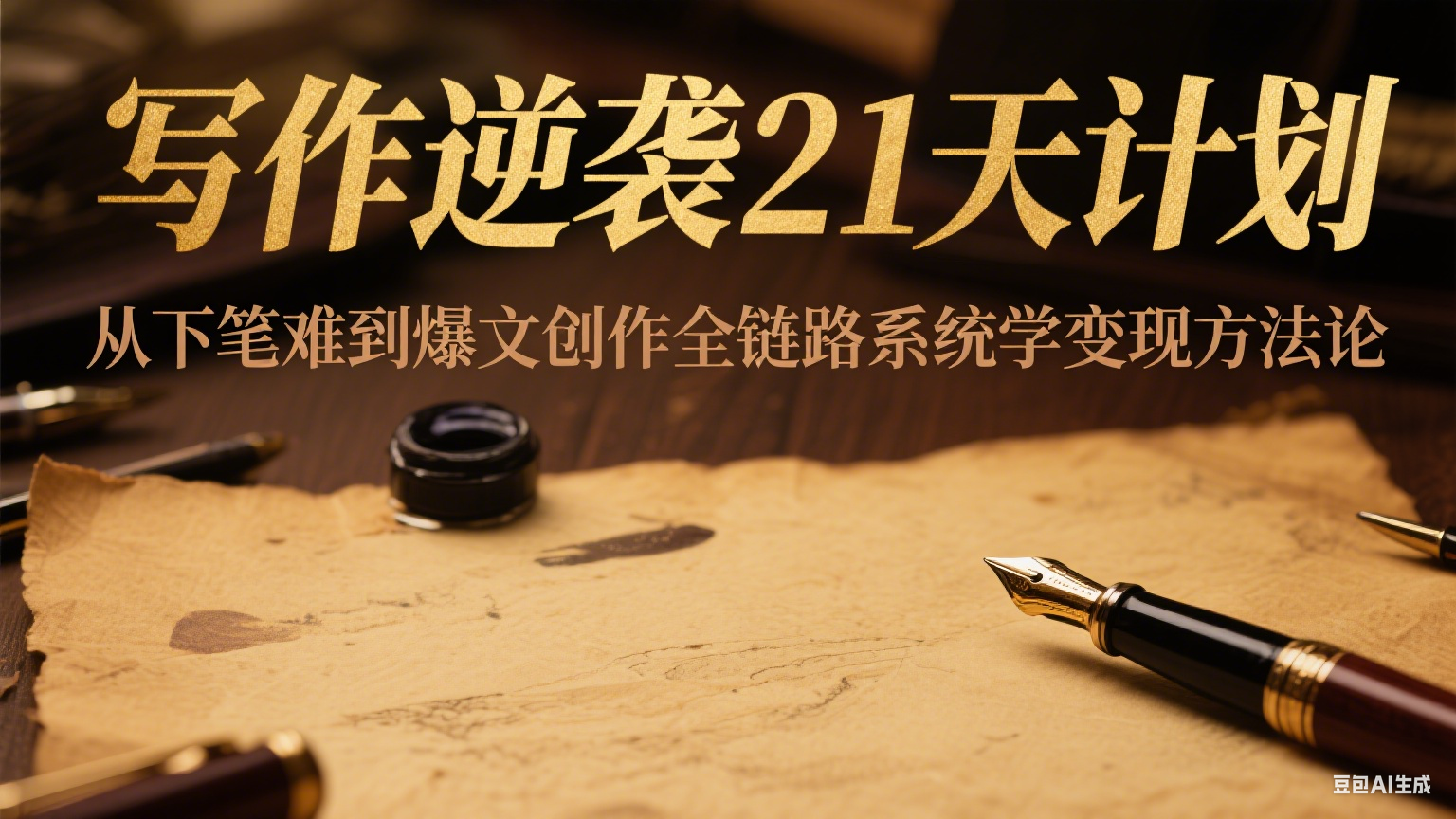 写作逆袭21天计划:从下笔难到爆文创作全链路系统学变现方法论好创网-专注优质VIP网课 网络创业落地实操课程资源分享 – 每天更新_高质量项目输出好创网