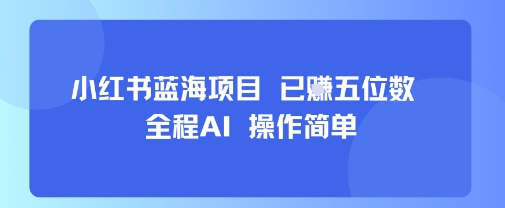 小红书蓝海项目，全程AI，操作简单，已挣五位数好创网-专注优质VIP网课 网络创业落地实操课程资源分享 – 每天更新_高质量项目输出好创网