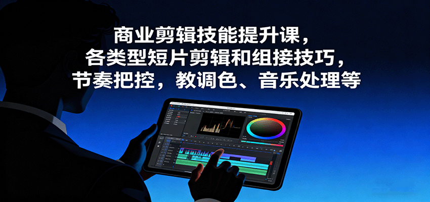 商业剪辑技能提升课，各类型短片剪辑和组接技巧，节奏把控，教调色、音乐处理等好创网-专注优质VIP网课 网络创业落地实操课程资源分享 – 每天更新_高质量项目输出好创网