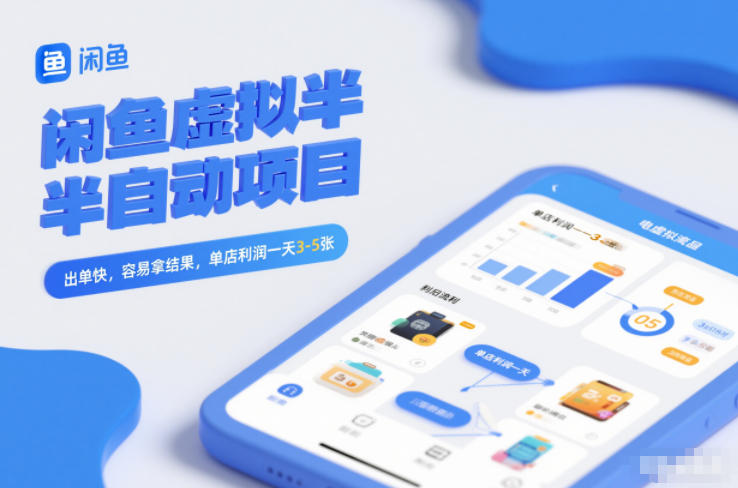 闲鱼虚拟半自动项目，出单快，容易拿结果，单店利润一天3-5张好创网-专注优质VIP网课 网络创业落地实操课程资源分享 – 每天更新_高质量项目输出好创网