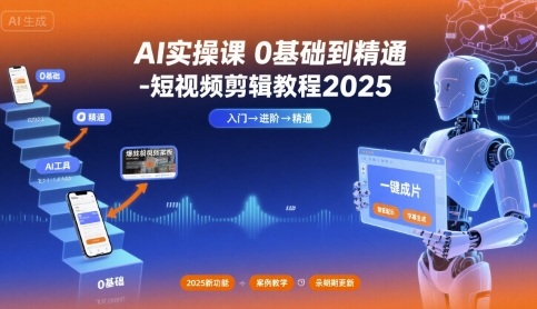 AI实操课0基础到精通-短视频剪辑教程2025好创网-专注优质VIP网课 网络创业落地实操课程资源分享 – 每天更新_高质量项目输出好创网