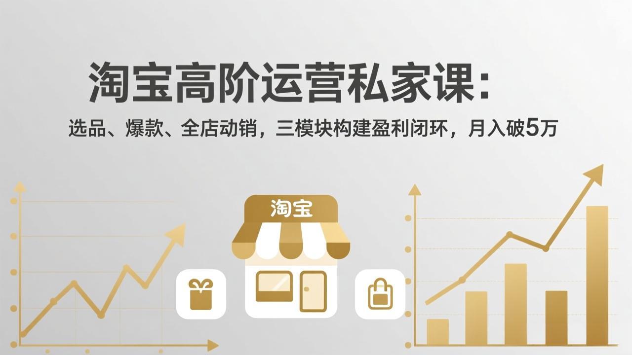 淘宝高阶运营私家课：选品、爆款、全店动销，三模块构建盈利闭环，月入破5万(更新26年2月好创网-专注优质VIP网课 网络创业落地实操课程资源分享 – 每天更新_高质量项目输出好创网