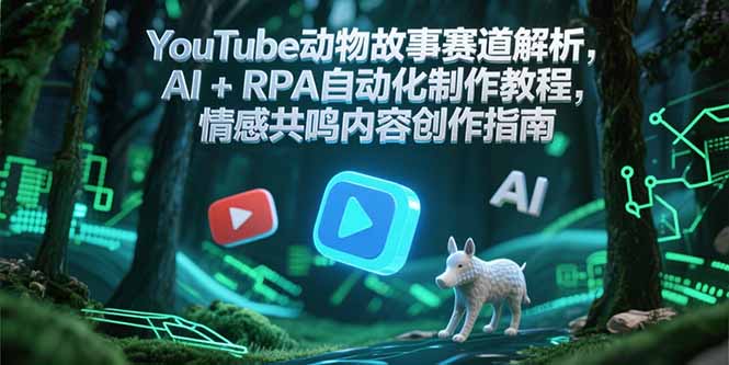 YouTube动物故事赛道解析，AI+RPA自动化制作教程，情感共鸣内容创作指南好创网-专注优质VIP网课 网络创业落地实操课程资源分享 – 每天更新_高质量项目输出好创网