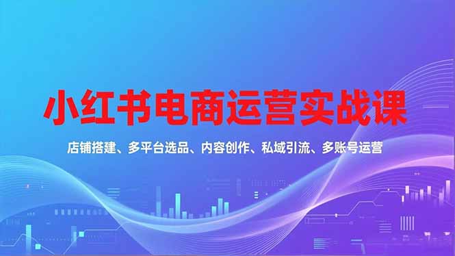 小红书电商运营实战课,店铺搭建、多平台选品、内容创作、私域引流、多账号运营等玩法好创网-专注优质VIP网课 网络创业落地实操课程资源分享 – 每天更新_高质量项目输出好创网