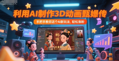 利用AI制作3D动画甄嬛传，流量爆了，手把手教你这个AI新玩法，轻松涨粉好创网-专注优质VIP网课 网络创业落地实操课程资源分享 – 每天更新_高质量项目输出好创网