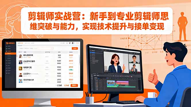 剪辑师实战营:新手到专业剪辑师思维突破与能力,实现技术提升与接单变现好创网-专注优质VIP网课 网络创业落地实操课程资源分享 – 每天更新_高质量项目输出好创网