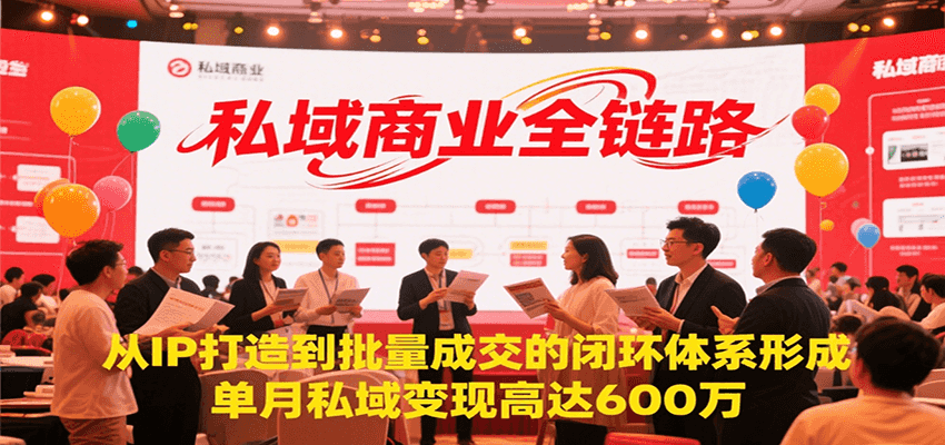 私域商业全链路,从IP打造到批量成交的闭环体系形成,单月私域变现600万好创网-专注优质VIP网课 网络创业落地实操课程资源分享 – 每天更新_高质量项目输出好创网