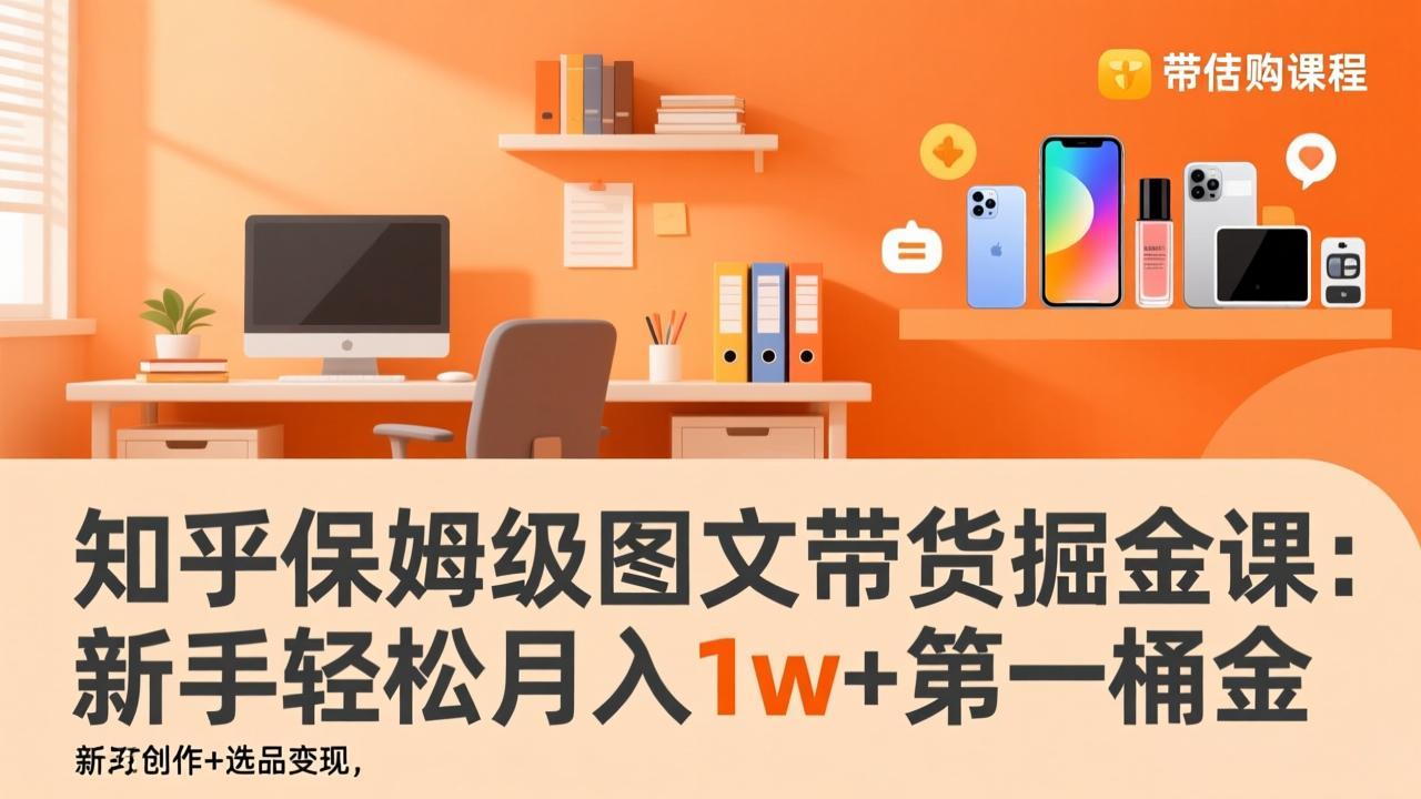 知乎保姆级图文带货掘金课：账号打造+爆文创作+选品变现，新手轻松月入1w+第一桶金好创网-专注优质VIP网课 网络创业落地实操课程资源分享 – 每天更新_高质量项目输出好创网