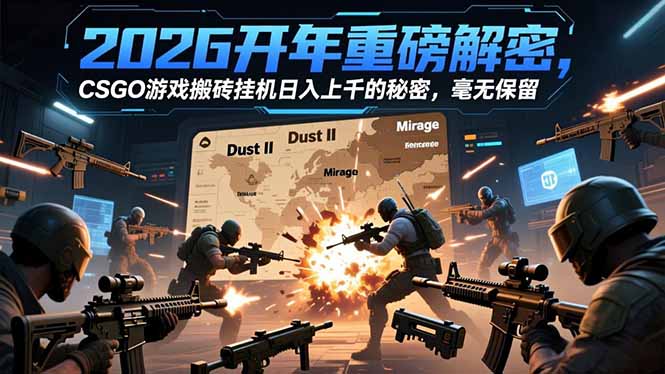 2026开年重磅解密，CSGO游戏搬砖挂机日入上千的秘密，毫无保留好创网-专注优质VIP网课 网络创业落地实操课程资源分享 – 每天更新_高质量项目输出好创网