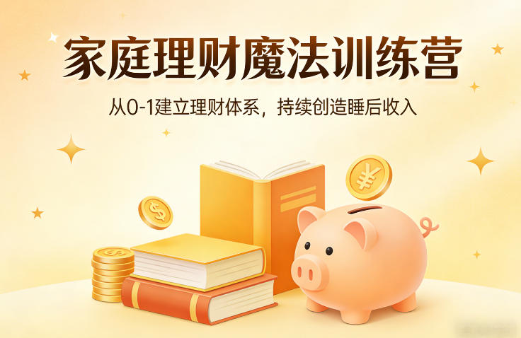 家庭理财魔法训练营，从0-1建立理财体系，持续创造睡后收入好创网-专注优质VIP网课 网络创业落地实操课程资源分享 – 每天更新_高质量项目输出好创网