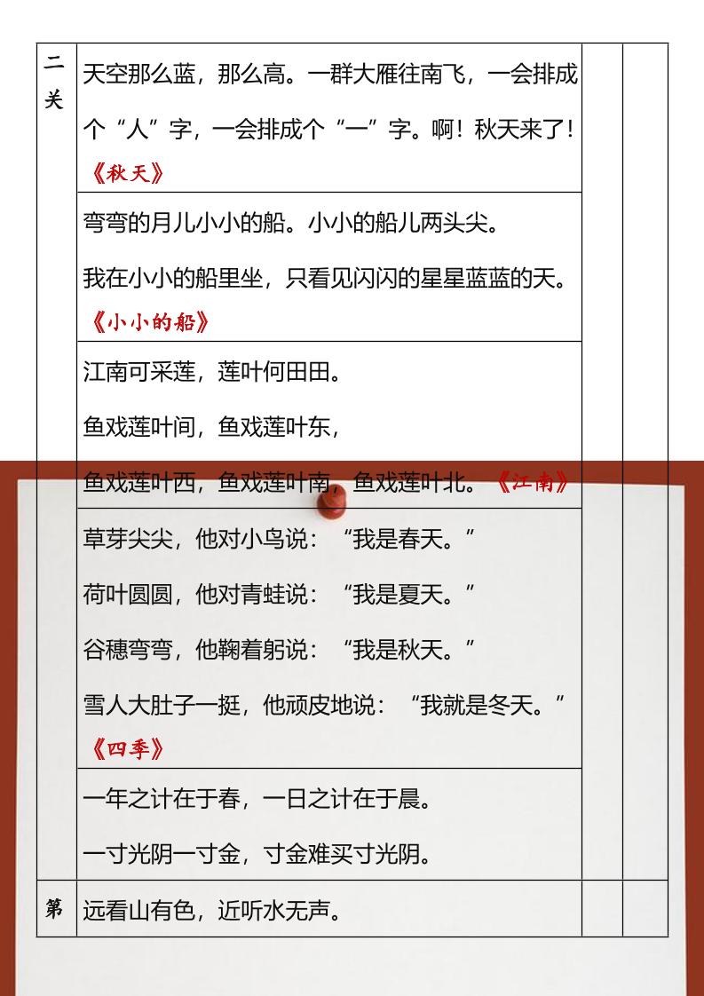 【2025秋新版】统编一年级语文上册课文背诵闯关表好创网-专注优质VIP网课 网络创业落地实操课程资源分享 – 每天更新_高质量项目输出好创网