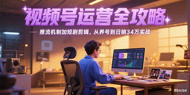 2025视频号运营全攻略，推流机制加短剧剪辑，从养号到日销34万实战好创网-专注优质VIP网课 网络创业落地实操课程资源分享 – 每天更新_高质量项目输出好创网