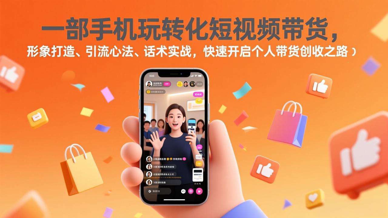 一部手机玩转化短视频带货，形象打造、引流心法、话术实战，快速开启个人带货创收之路好创网-专注优质VIP网课 网络创业落地实操课程资源分享 – 每天更新_高质量项目输出好创网