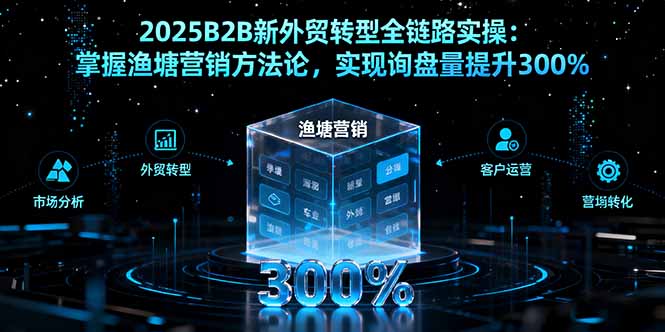 2025B2B新外贸转型全链路实操:掌握渔塘营销方法论,实现询盘量提升300%好创网-专注优质VIP网课 网络创业落地实操课程资源分享 – 每天更新_高质量项目输出好创网