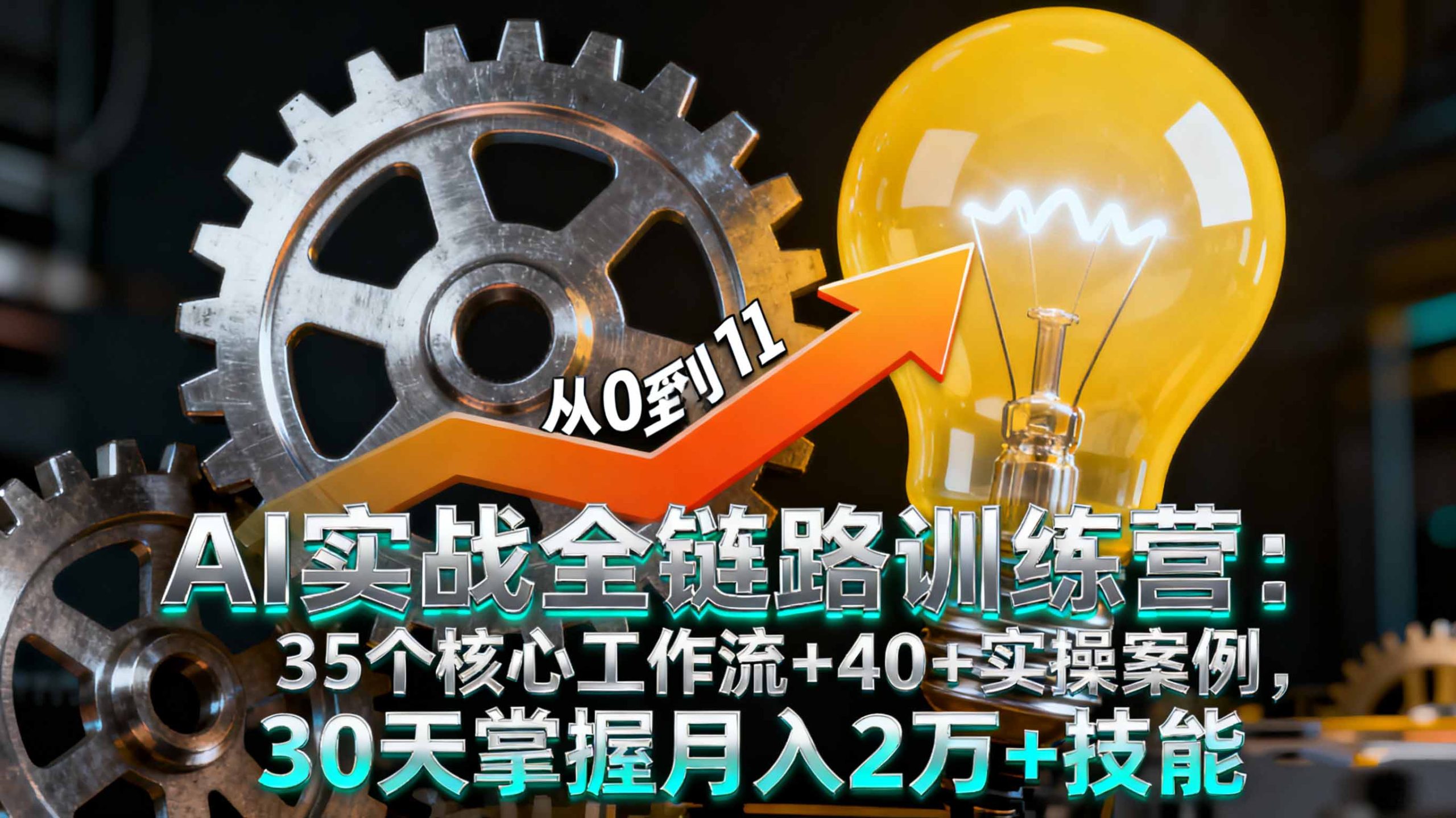AI实战全链路训练营:35个核心工作流+40+实操案例,30天掌握月入2万+技能好创网-专注优质VIP网课 网络创业落地实操课程资源分享 – 每天更新_高质量项目输出好创网