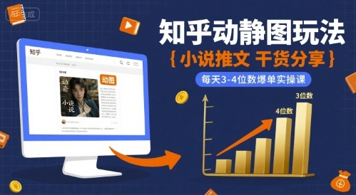 小说推文干货分享之知乎动静图玩法,每天3-4位数爆单实操课好创网-专注优质VIP网课 网络创业落地实操课程资源分享 – 每天更新_高质量项目输出好创网