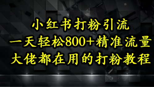 小红书打粉引流,一天轻松500+精准流量,大佬都在用的打粉教程好创网-专注优质VIP网课 网络创业落地实操课程资源分享 – 每天更新_高质量项目输出好创网