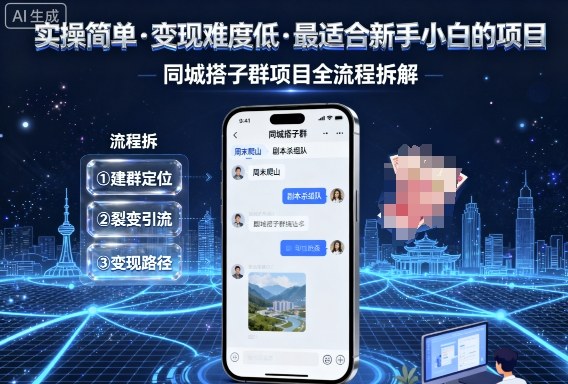 实操简单,变现难度低,最适合新手小白做的项目,每天轻松收入3张,同城搭子群项目全流程拆解好创网-专注优质VIP网课 网络创业落地实操课程资源分享 – 每天更新_高质量项目输出好创网