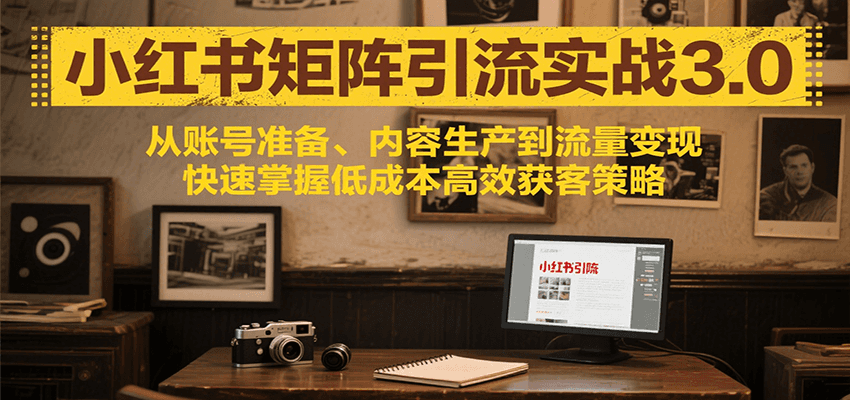 小红书矩阵引流3.0,从账号准备、内容生产到流量变现,快速掌握低成本高效获客策略好创网-专注优质VIP网课 网络创业落地实操课程资源分享 – 每天更新_高质量项目输出好创网