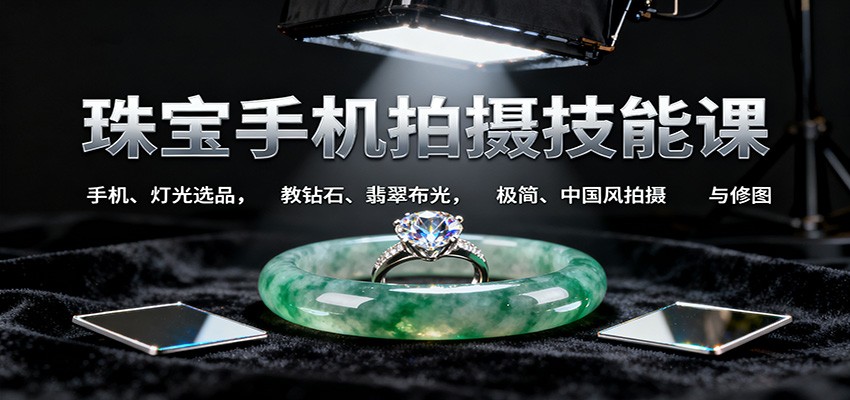 珠宝手机拍摄技能课:手机、 灯光选品，教钻石、翡翠布光，极简、中国风拍摄与修图好创网-专注优质VIP网课 网络创业落地实操课程资源分享 – 每天更新_高质量项目输出好创网