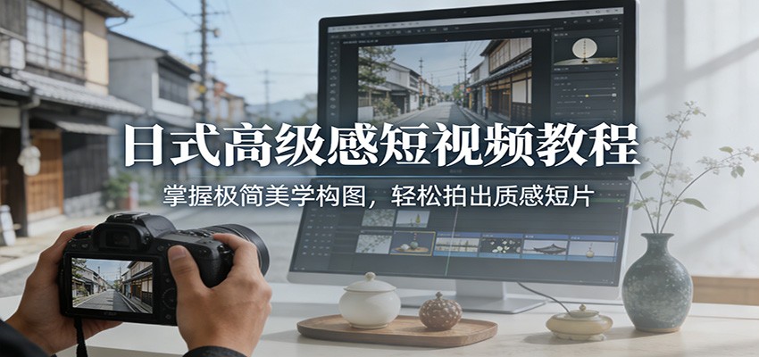 日式高级感短视频教程：掌握极简美学构图，轻松拍出质感短片好创网-专注优质VIP网课 网络创业落地实操课程资源分享 – 每天更新_高质量项目输出好创网