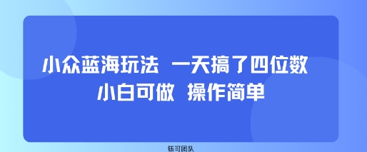 小众蓝海玩法 一天搞了四位数 小白可做 操作简单好创网-专注优质VIP网课 网络创业落地实操课程资源分享 – 每天更新_高质量项目输出好创网