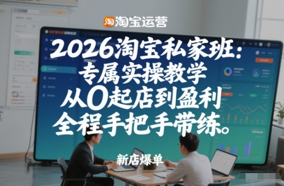 2026淘宝私家班：专属实操教学，从0起店到盈利，全程手把手带练(更新)好创网-专注优质VIP网课 网络创业落地实操课程资源分享 – 每天更新_高质量项目输出好创网