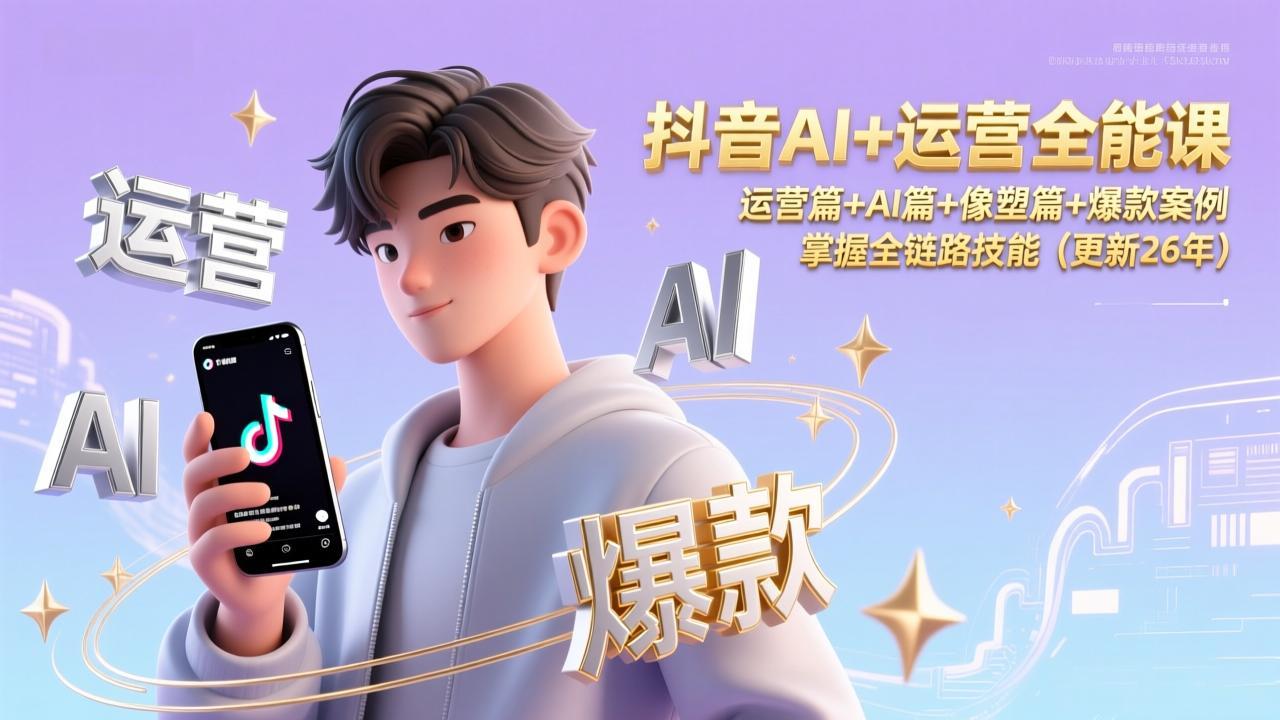 抖音AI+运营全能课，运营篇+AI篇+像塑篇+爆款案例，掌握全链路技能(更新26年好创网-专注优质VIP网课 网络创业落地实操课程资源分享 – 每天更新_高质量项目输出好创网