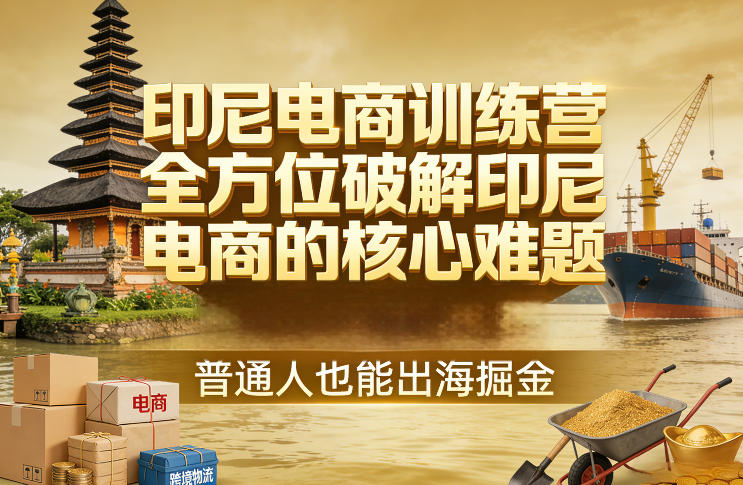 印尼电商训练营，全方位破解印尼电商的核心难题，普通人也能出海掘金好创网-专注优质VIP网课 网络创业落地实操课程资源分享 – 每天更新_高质量项目输出好创网
