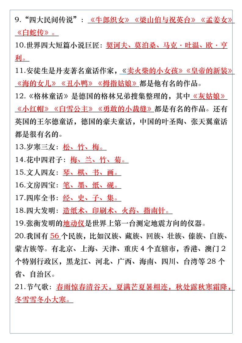 【2025秋新版】五升六年级语文上册必背必考文学常识汇总好创网-专注优质VIP网课 网络创业落地实操课程资源分享 – 每天更新_高质量项目输出好创网