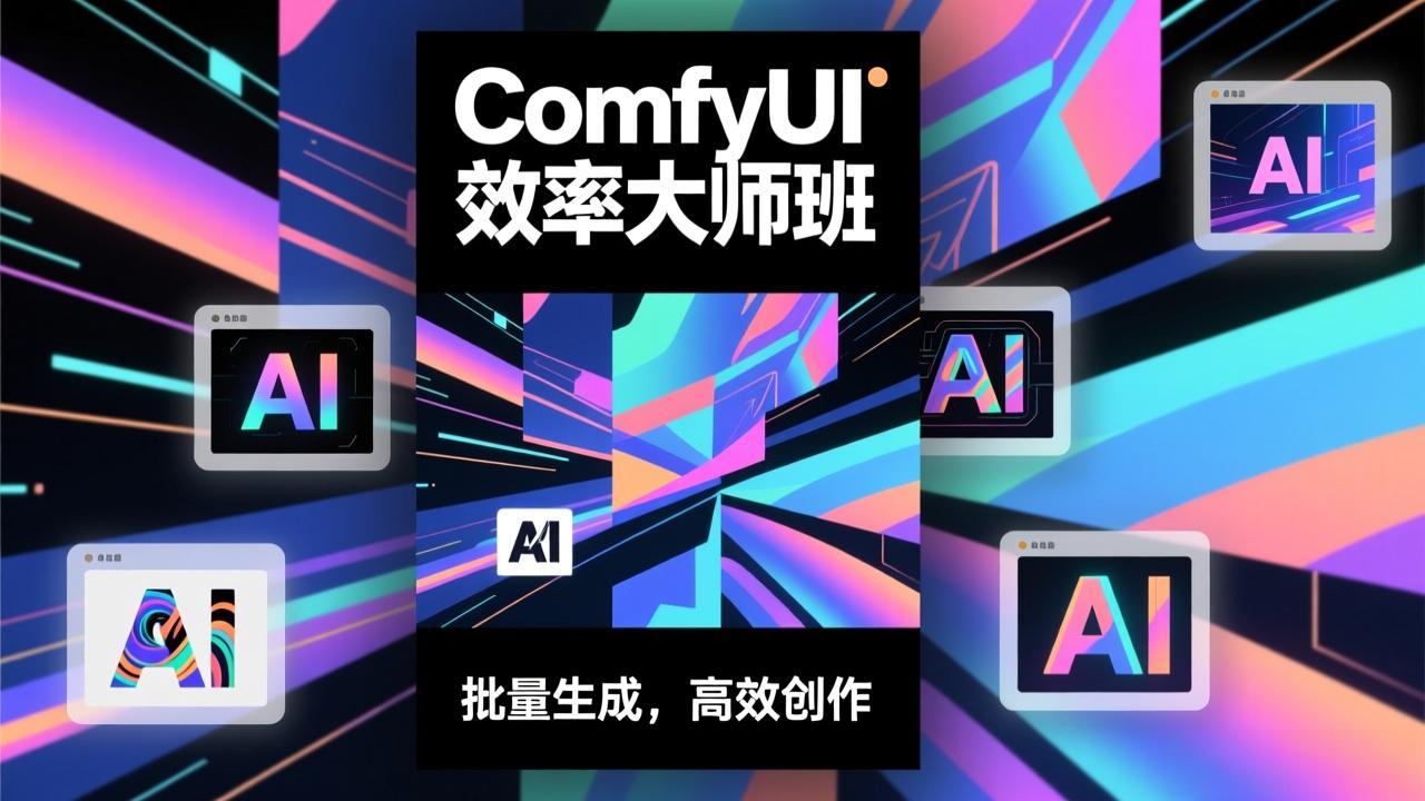 ComfyUI效率大师班：工作流搭建，批量生成，将个人AI出图效率提升5-10倍，月接单收入1-3万好创网-专注优质VIP网课 网络创业落地实操课程资源分享 – 每天更新_高质量项目输出好创网