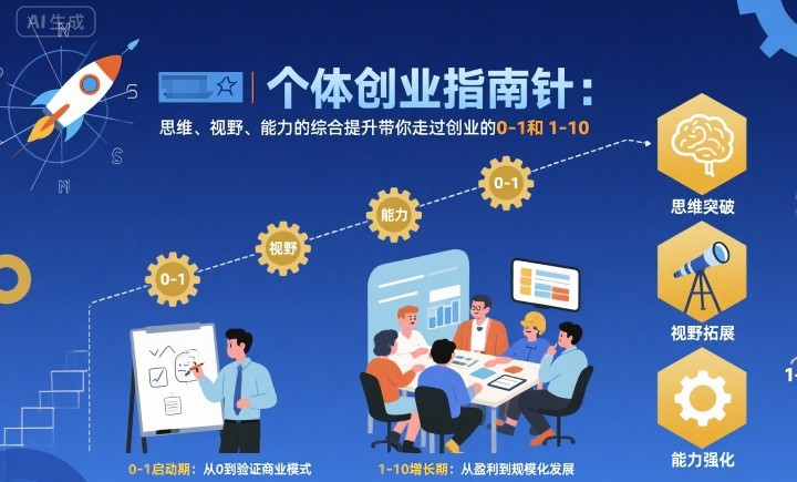 个体创业指南针，思维、视野、能力的综合提升带你走过创业的0-1和1-10【音频】好创网-专注优质VIP网课 网络创业落地实操课程资源分享 – 每天更新_高质量项目输出好创网