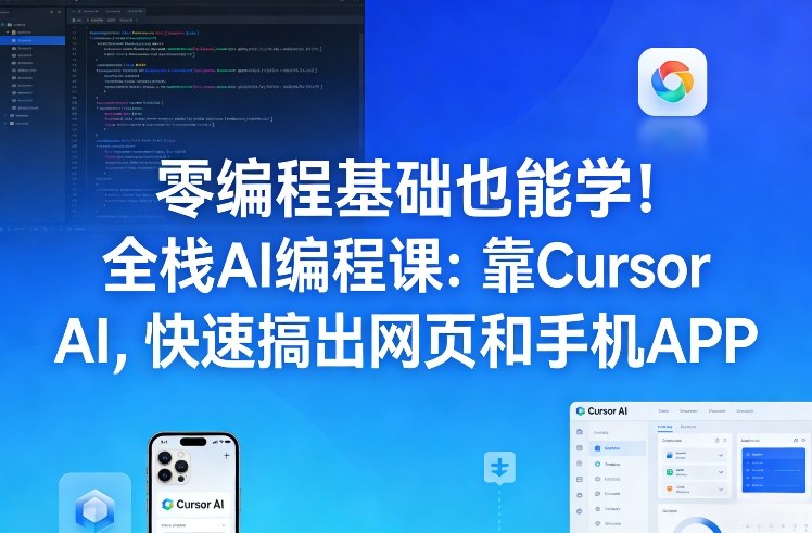 零编程基础也能学！全栈AI编程课：靠Cursor AI，快速搞出网页和手机APP好创网-专注优质VIP网课 网络创业落地实操课程资源分享 – 每天更新_高质量项目输出好创网