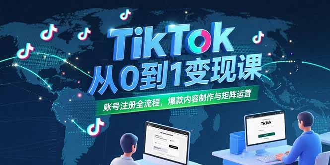 TikTok从0到1变现课,账号注册全流程,爆款内容制作与矩阵运营好创网-专注优质VIP网课 网络创业落地实操课程资源分享 – 每天更新_高质量项目输出好创网