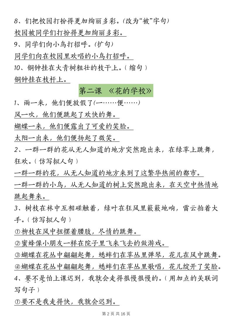 三上语文-课内重点句子仿写、改写(按课)好创网-专注优质VIP网课 网络创业落地实操课程资源分享 – 每天更新_高质量项目输出好创网