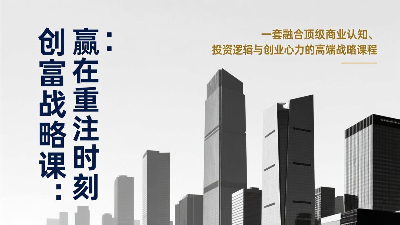 《创富战略课：赢在重注时刻》一套融合顶级商业认知、投资逻辑与创业心力的高端战略课程好创网-专注优质VIP网课 网络创业落地实操课程资源分享 – 每天更新_高质量项目输出好创网