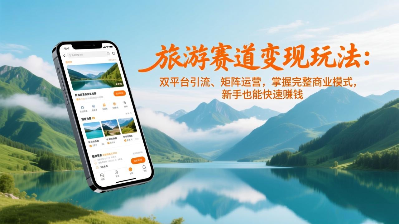 旅游赛道变现玩法：双平台引流、矩阵运营，掌握完整商业模式，新手也能快速赚钱好创网-专注优质VIP网课 网络创业落地实操课程资源分享 – 每天更新_高质量项目输出好创网