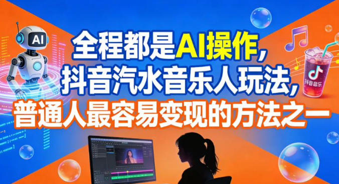 全程都是AI操作,抖音汽水音乐人玩法,普通人最容易变现的方法之一好创网-专注优质VIP网课 网络创业落地实操课程资源分享 – 每天更新_高质量项目输出好创网